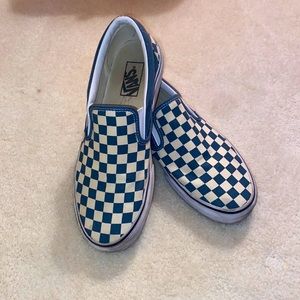 Navy Checkered Classic Vans